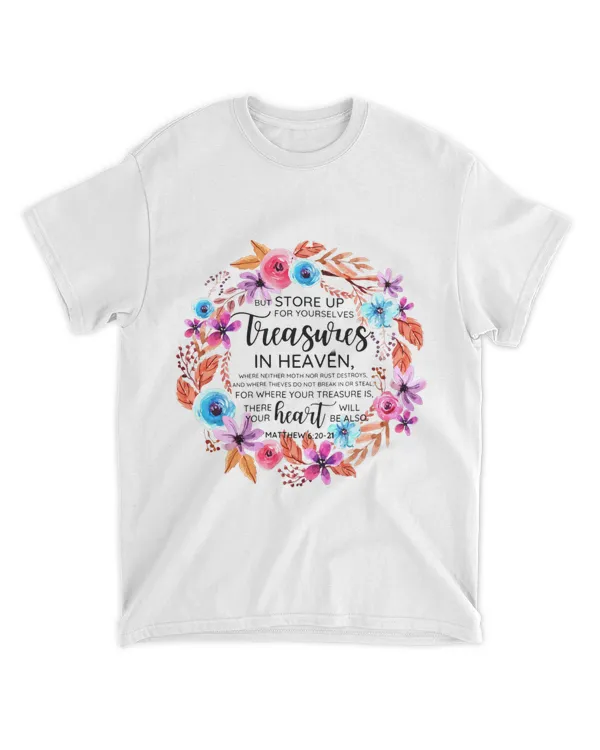 Floral Christian Store Up For Yourself Treasure Bible Verse