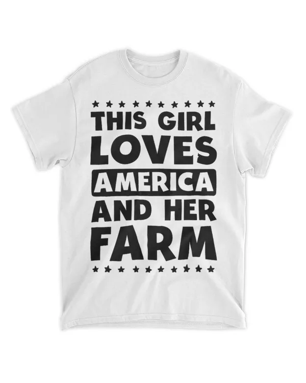 Love America Tractor Design Farmer Girl
