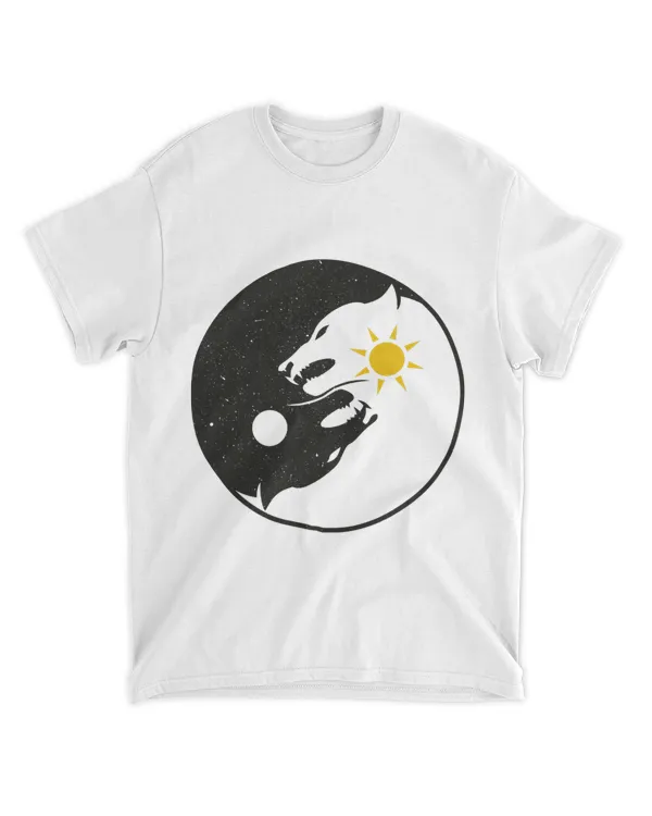 Ying Yang Wolves Moon Sun Esoteric Spiritual