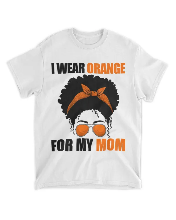 Afro Messy Bun Leukemia Shirts I Wear Orange For My Mom