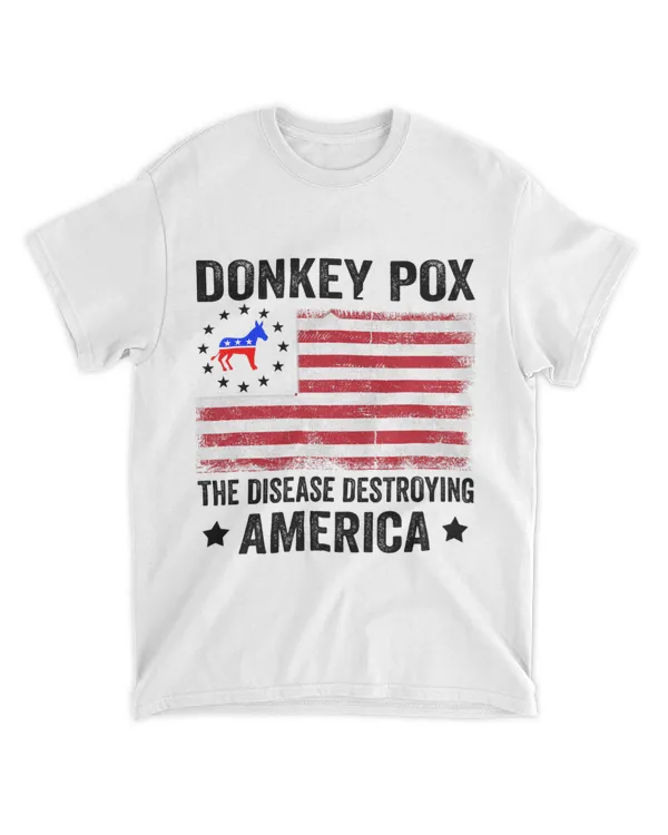 Retro Donkey Pox The Disease Destroying America Usa Flag