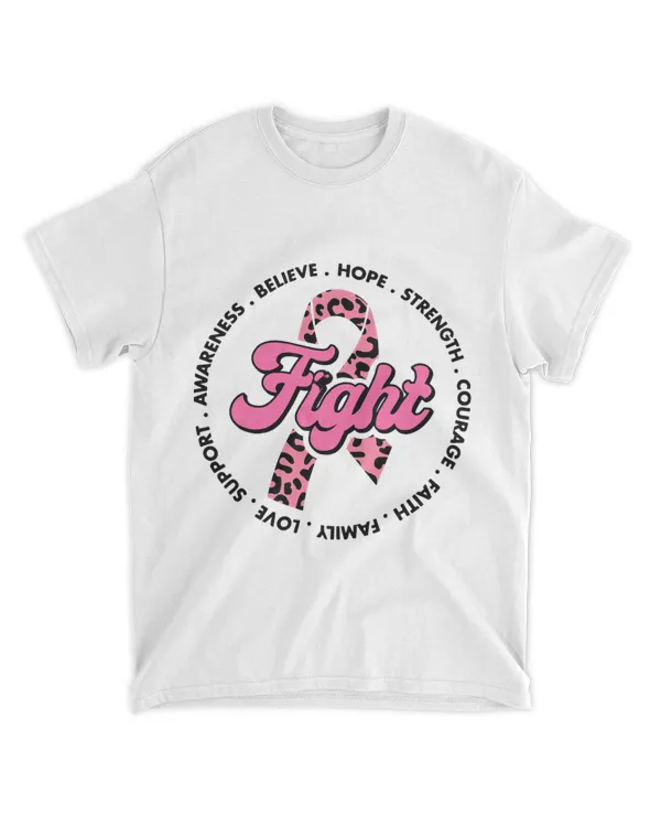Believe Hope Strength Fight Support Breast Cancer Awareness