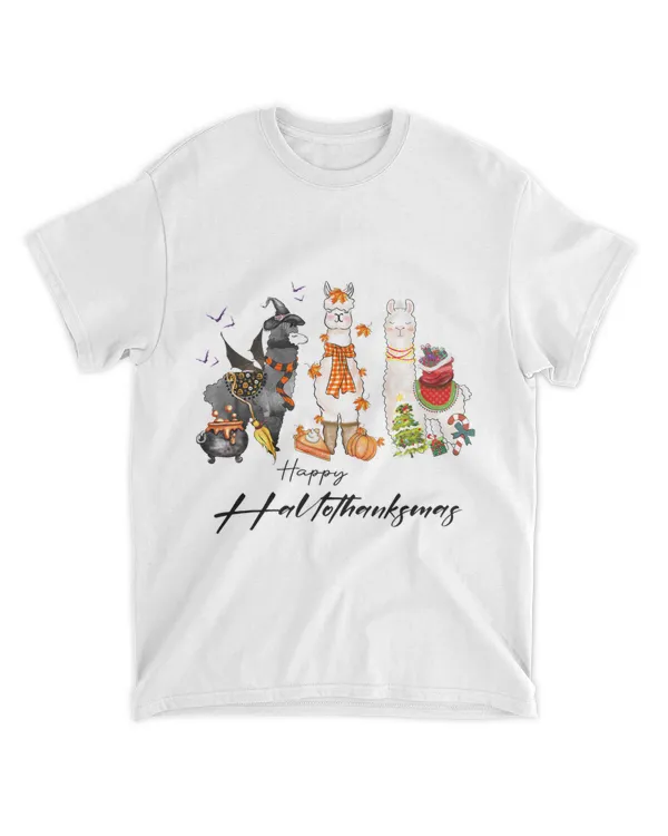 Llama Happy Hallothanksmas Halloween Thanksgiving Xmas 21
