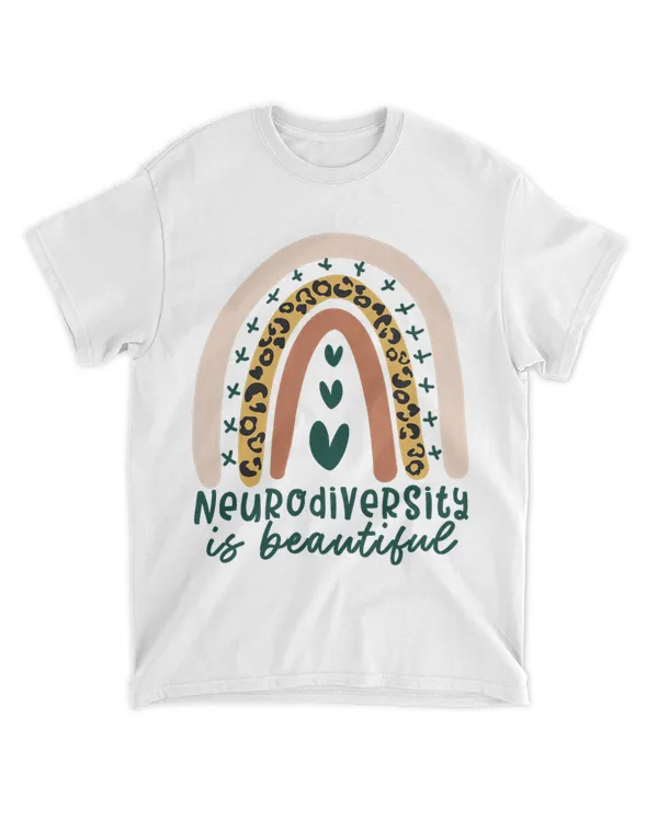 Neurodiversity is Beautiful Boho Rainbow Leopard Autism Cute