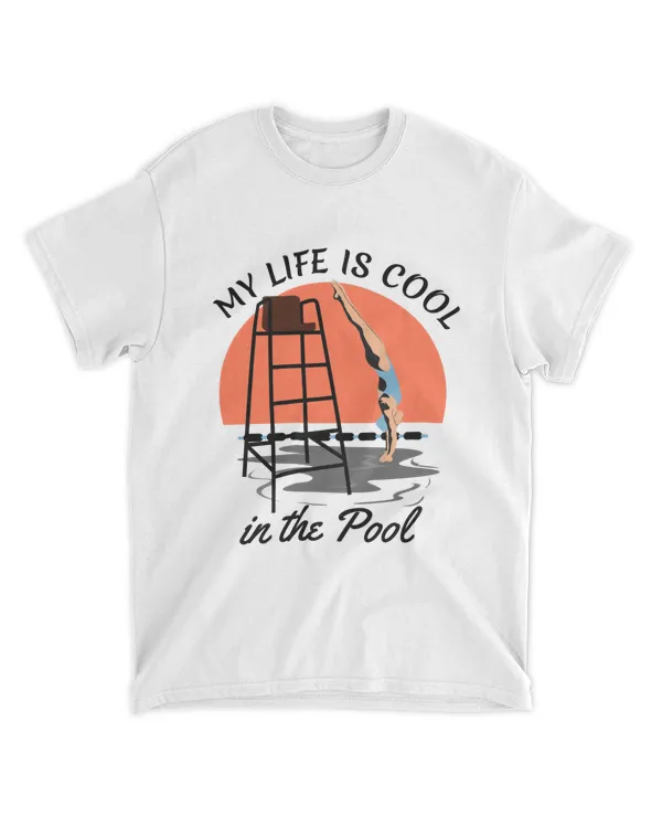 My Life is Cool in the Pool, Swimming T-Shirt, Swim Tank Top, Swimmer Shirt