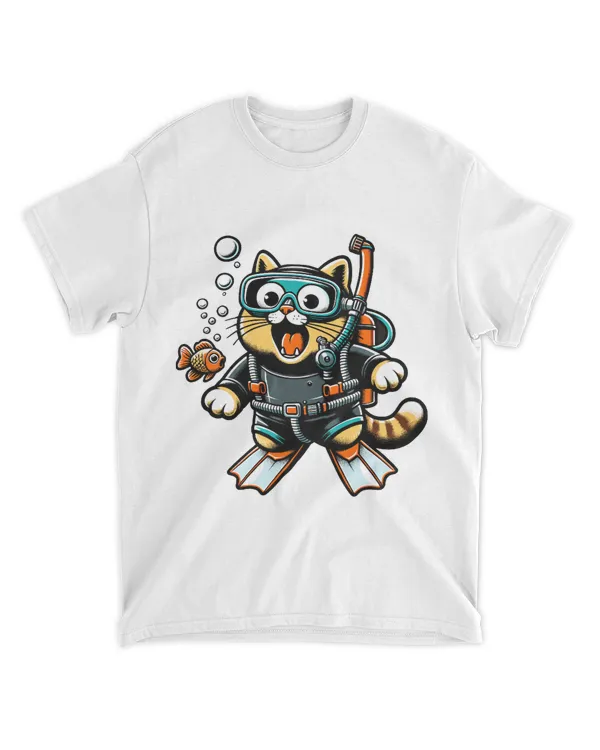 Playful Scuba Diving Cat