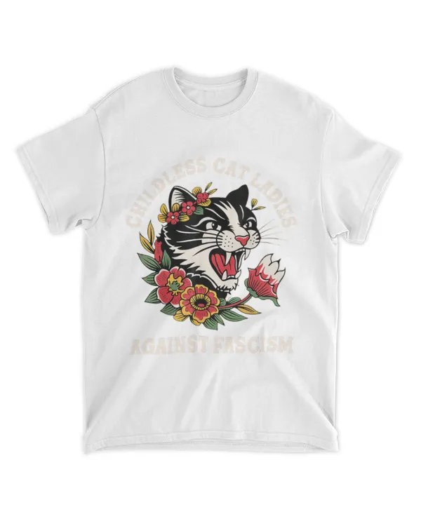 Childless Cat Ladies Against Fascism Feminist T-shirt Trending Shirt