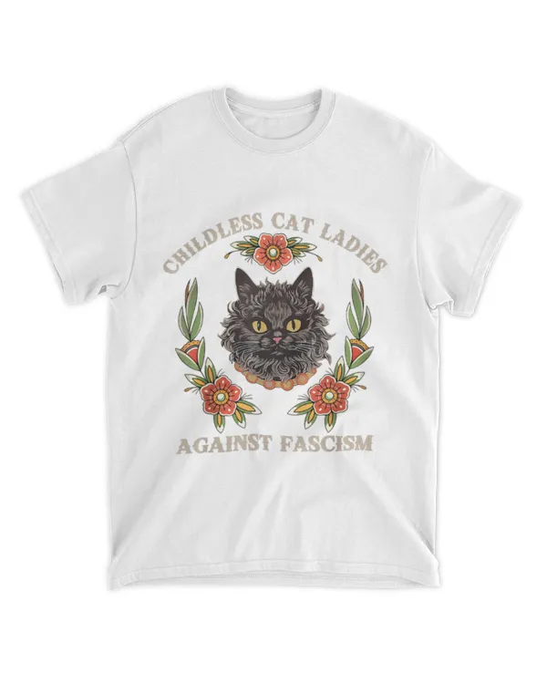 Childless Cat Lady Childless Cat Ladies Against Fascism Feminist Shirt Comfort Colors Tee