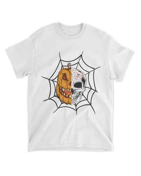 HALLOWEEN SHIRT 142 - Skull & Pumpkin