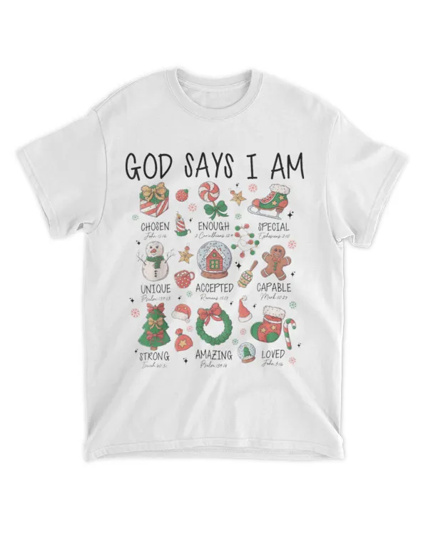God Says I Am Cute Christmas Xmas Christian Boys Girls Kids