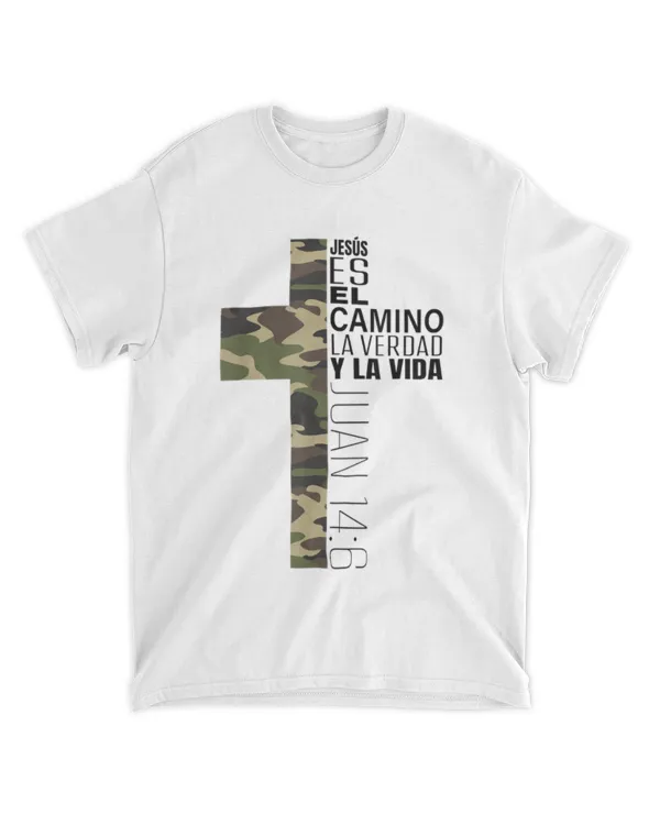 Christian Spanish Gifts Men Dad Green Camo Bible Verse Cross