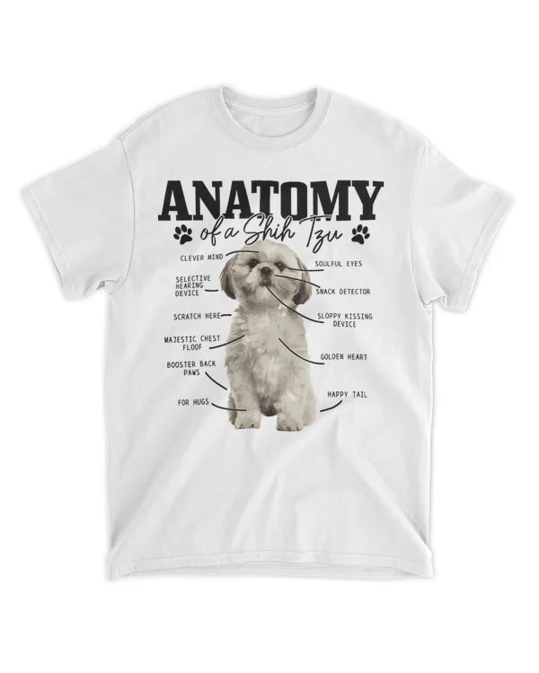 Anatomy Of A Shih Tzu Dog Funny Cute Shih Tzu Mom Dad T-Shirt
