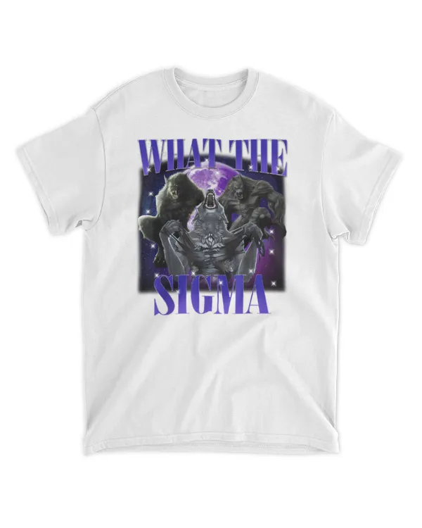 Wolf What The Sigma Shirt Funny Alpha Wolf Meme wlv