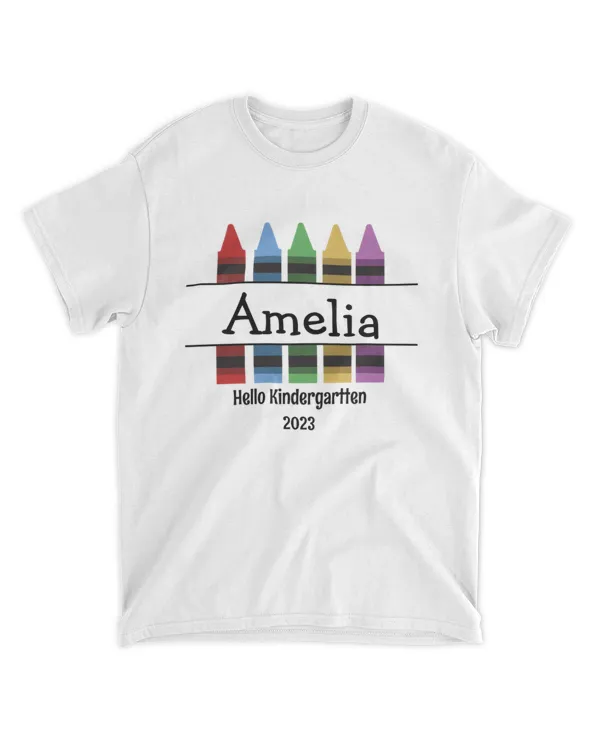 Hello Kindergarten Crayon Back to School Name T-Shirt, Gifts For Back to School, Gifts Idea For Back to School