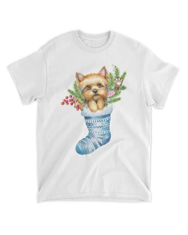 Christmas Dog, Christmas Yorkie Puppy QTDOG1108A9