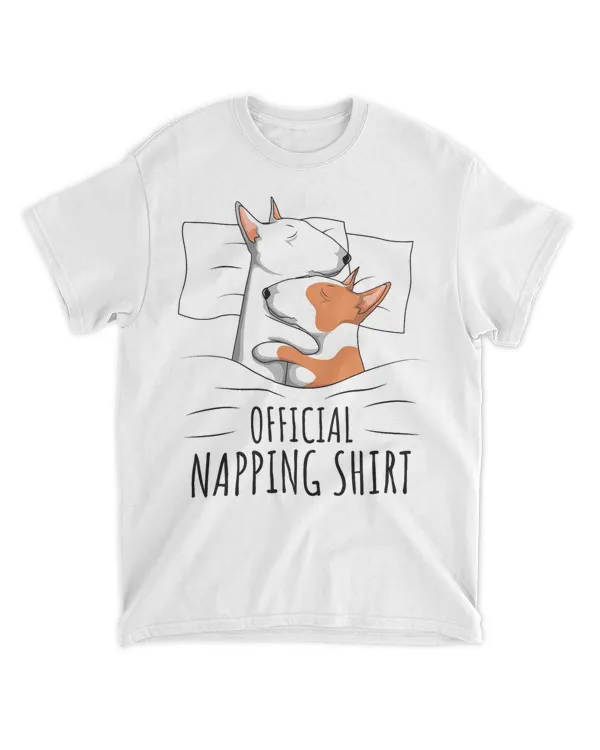 Sleeping Bull Terrier Dog Lover Official Napping T-Shirt