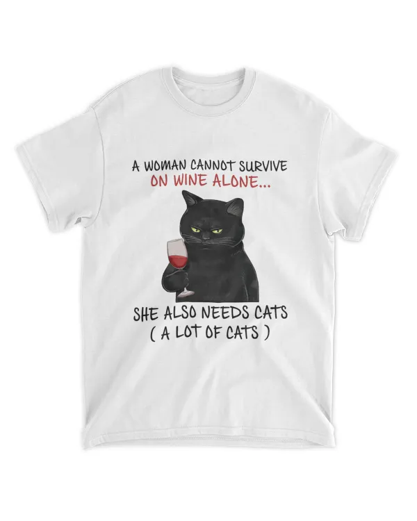 Miah1071_wine A Woman Cannot Survive On Wine Alone She Also Needs Cats