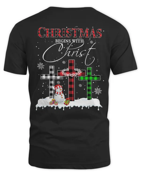 CHRISTMAS BEGINS WITH CHRIST, CHRISTMAS T-SHIRT, GOD T-SHIRT, JESUS T-SHIRT, FAITH T-SHIRT, T-SHIRT BACK