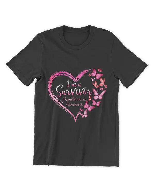breast cancer awareness pink butterfly heart im a suivor