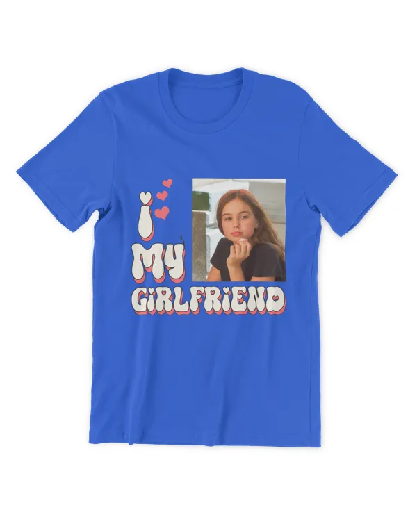 I Love My Girlfriend Personalize Photo Black T-Shirt, Gifts For Boyfriend, Gifts Idea For Boyfriend