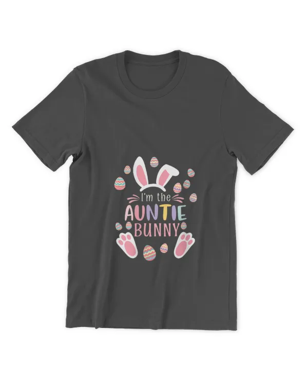 Womens I'm The Auntie Bunny Matching Family Happy Easter Day V-Neck - Men's Premium Tshirt Men's Premium Tshirt