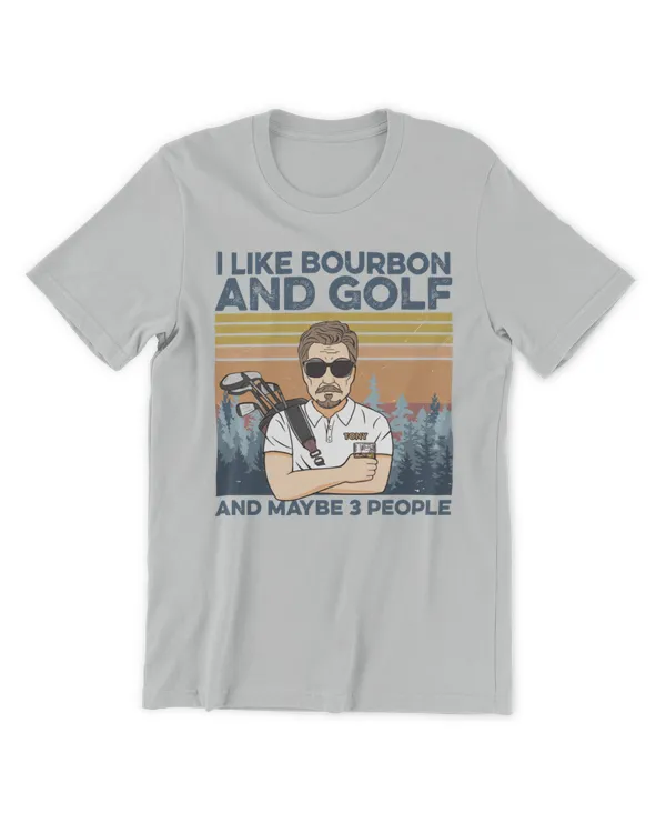 I Like Beer, Bourbon And Golf - Personalized Shirt - Gifts For Grandpa, Gifts Idea For Grandpa - Unisex Premium T-Shirt Unisex Premium T-Shirt