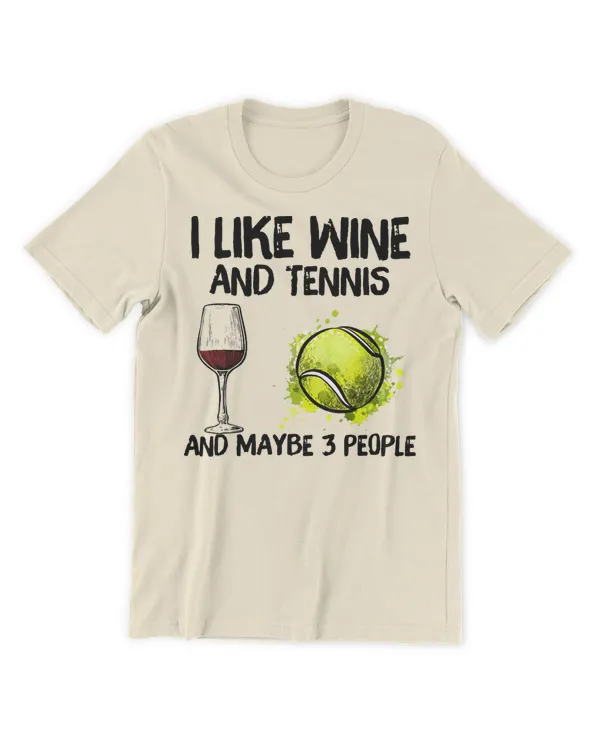 I Like Wine And Tennis and Maybe 3 People T-Shirt - Men's Premium Tshirt Men's Premium Tshirt