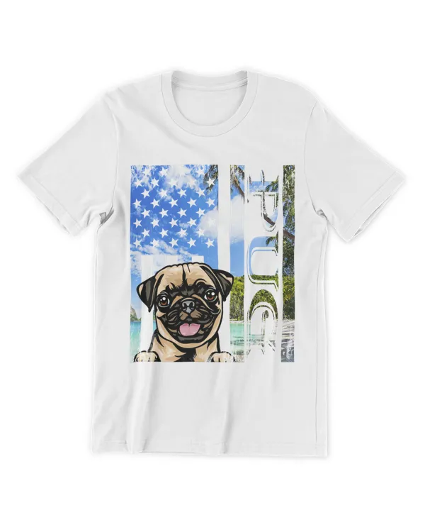 Flag USA Hawaii Pug - Light Color