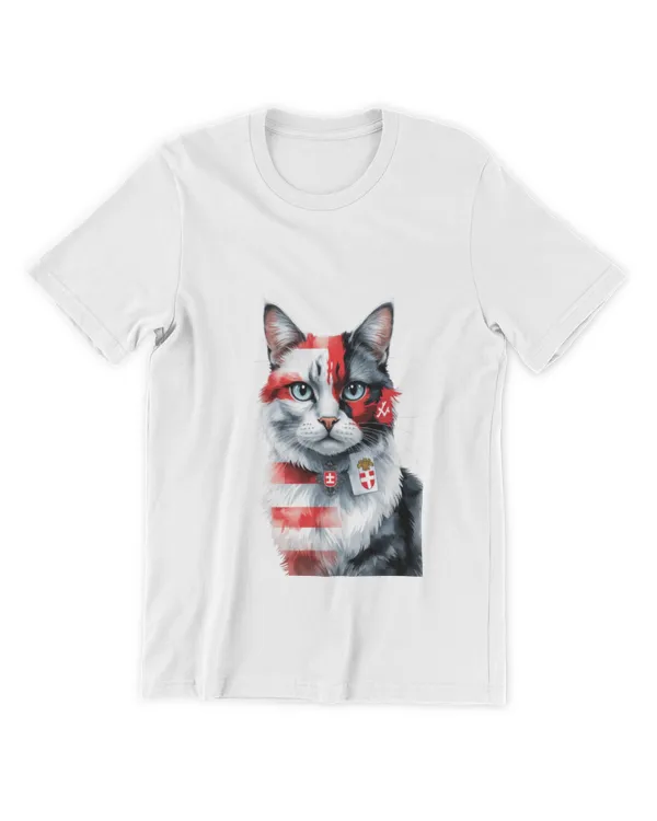Exclusive Design_ Cat Tee with Austria National Emblem_T4381_quality