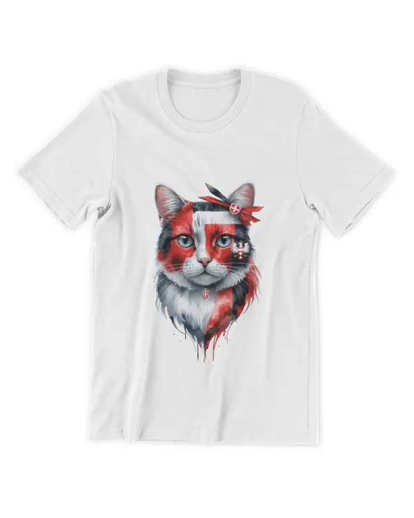 Classic Style_ Cats Tee Featuring Emblematic Design_T7174_quality