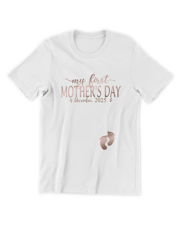 Mother's Day Mom-to-Be Tee - Rose Gold Baby Feet Design - Gift For Moms