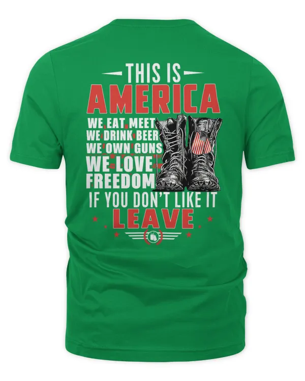 This Is America, U.S Veteran (Back) - Unisex Premium T-Shirt Unisex Premium T-Shirt