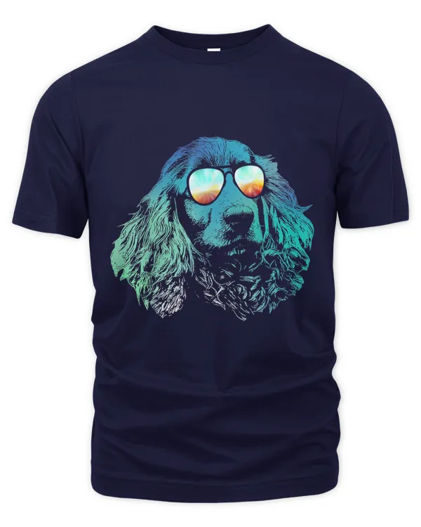 Retro Disco Dog English Cocker Spaniel - Men's Premium Tshirt Men's Premium Tshirt