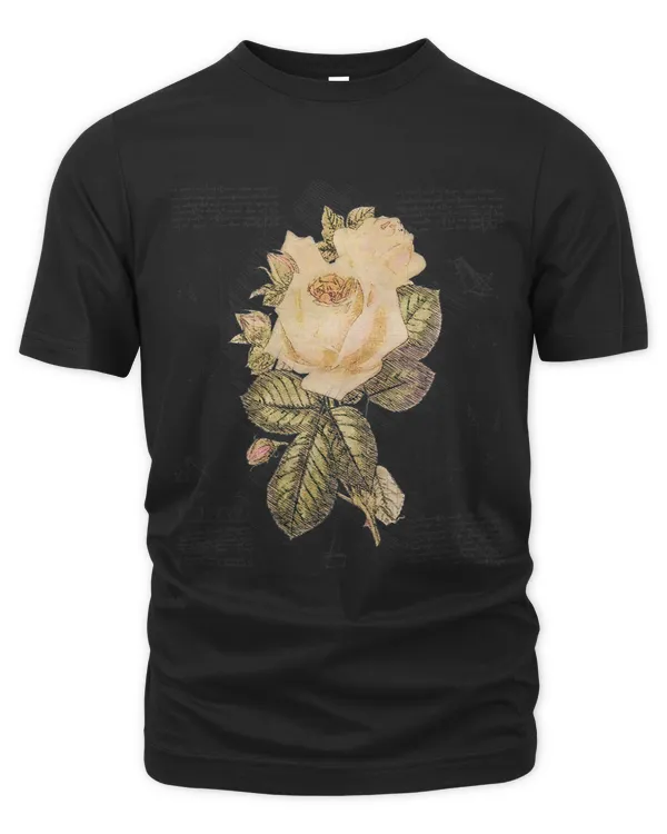 Rose Flower Sketching With Letter Cottagecore Aesthetic