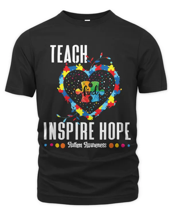 Womens Autism Awareness Teacher Shirt Teach Hope Love Inspire