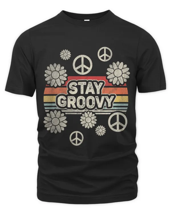 Vintage Retro Peace Sign Love Stay Groovy Hippy