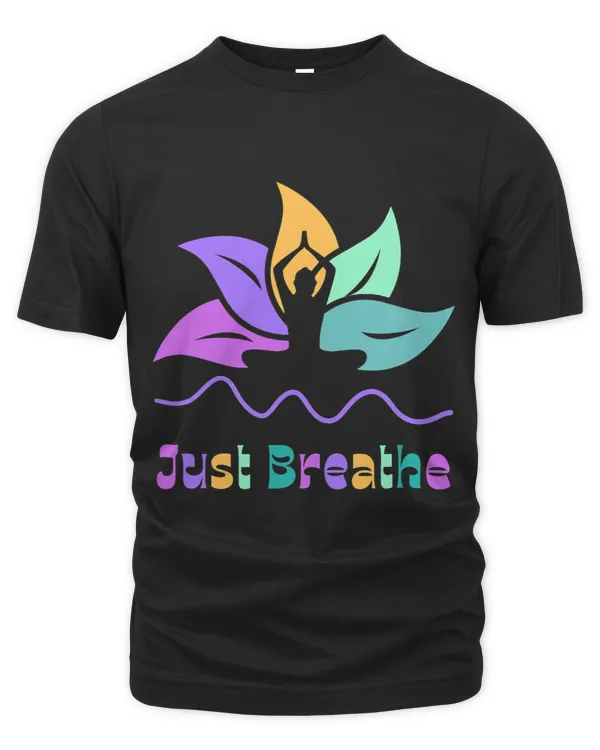 Just Breathe Yoga Meditation Yogi Groovy Vintage Retro