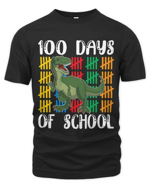 Funny School Student T Rex Boys Gift 100 Days Of School