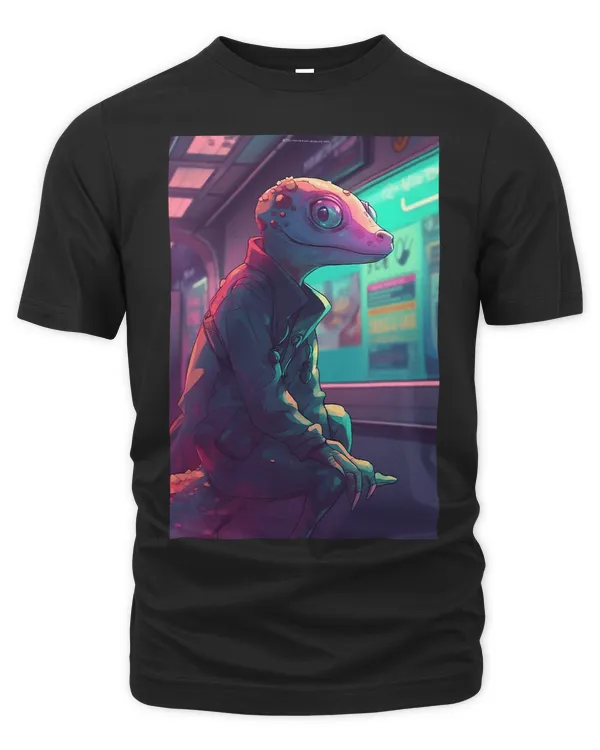 Gecko Vaporwave Aesthetic Japanese Cyberpunk Anime