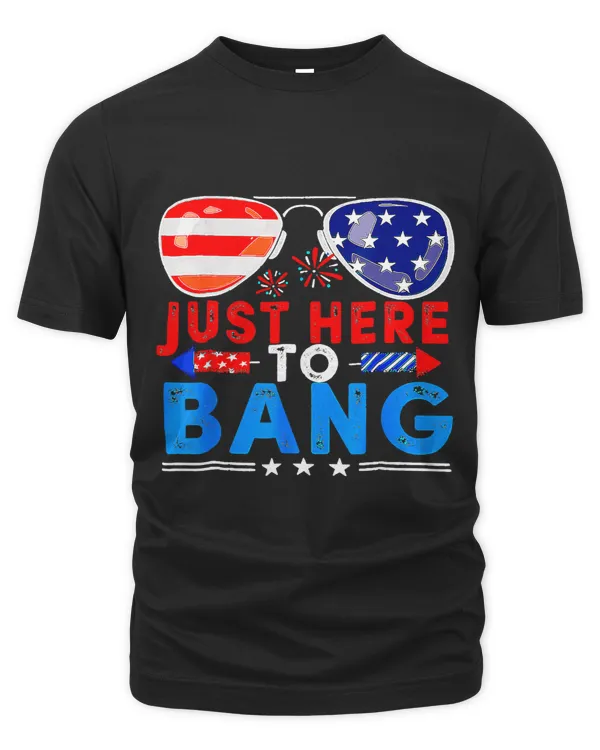 Funny Just Here To Bang 4th Of July Sunglasses USA Flag