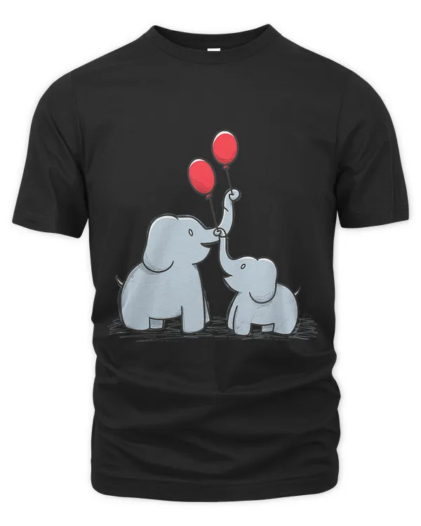 Elephant Happy Family Doodle Balloons Wildlife Cute 2