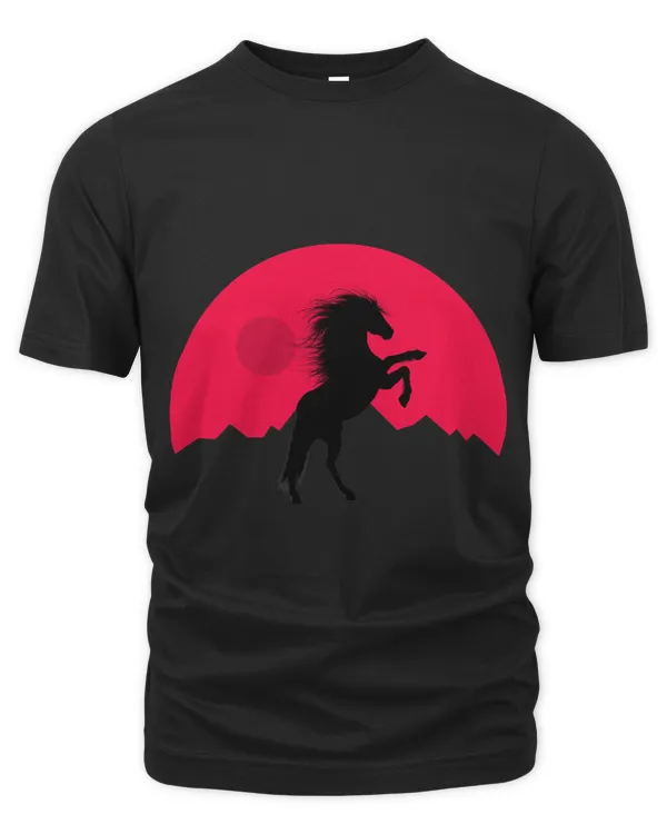 funny moon night theme Horse Summer Horseback Riding Graphic