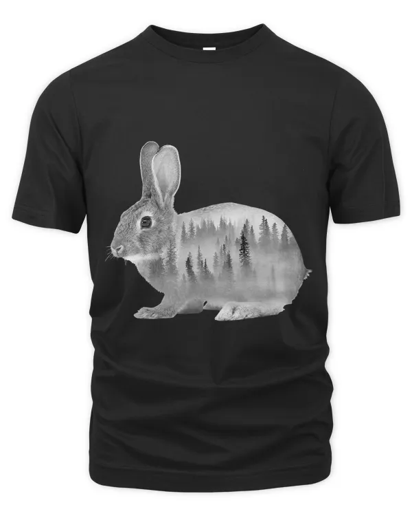 European hare silhouette rabbit forest nature designs