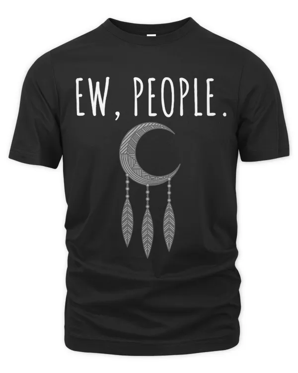 Ew People Minimalism Sliver Moon With Hanging Feathers