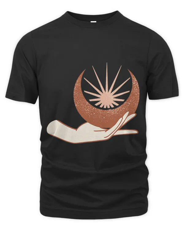 Bohemian Abstract Hand Holding Moon Sun Star