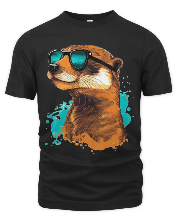 Funny relaxed Otter with Sunglasses