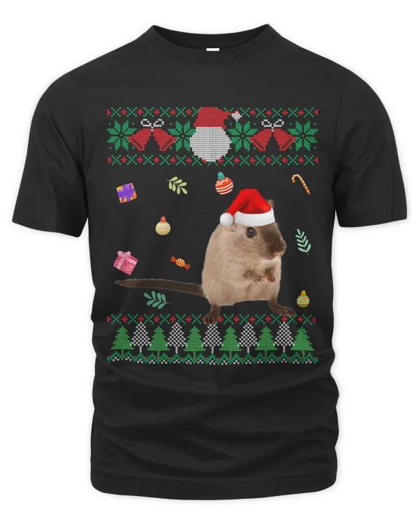 Funny Ugly Sweater Christmas Animals Santa Gerbil Lover 1