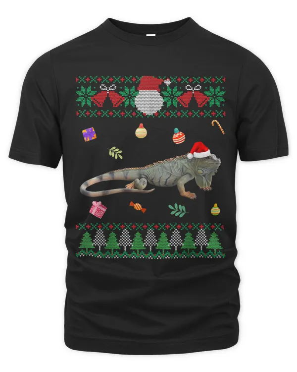 Funny Ugly Sweater Christmas Animals Santa Iguana Lover 1