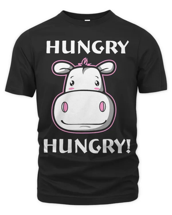 Funny Hippopotamus Hungry Hungry Cute Vintage Hippo