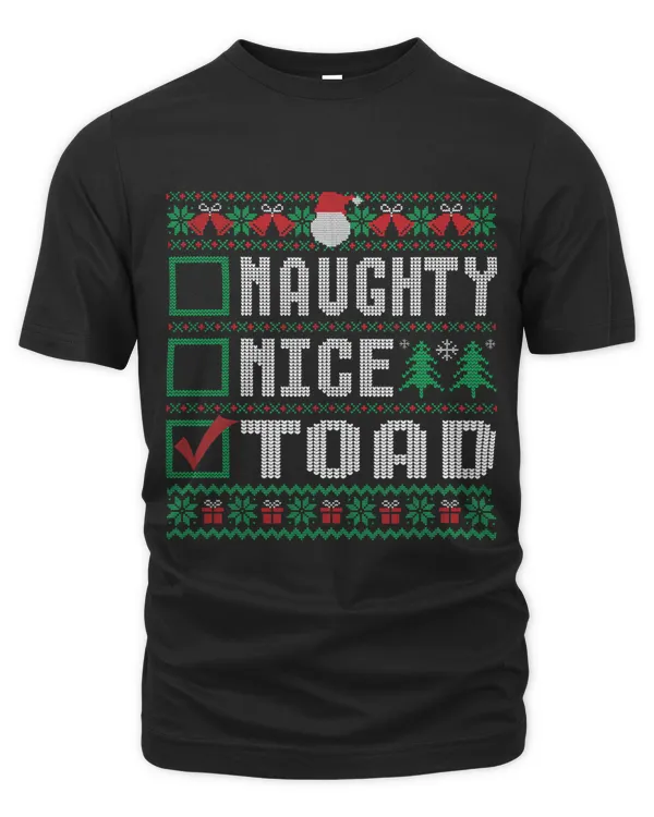 Naughty Nice Toad Animal Lovers Christmas List Funny Xmas
